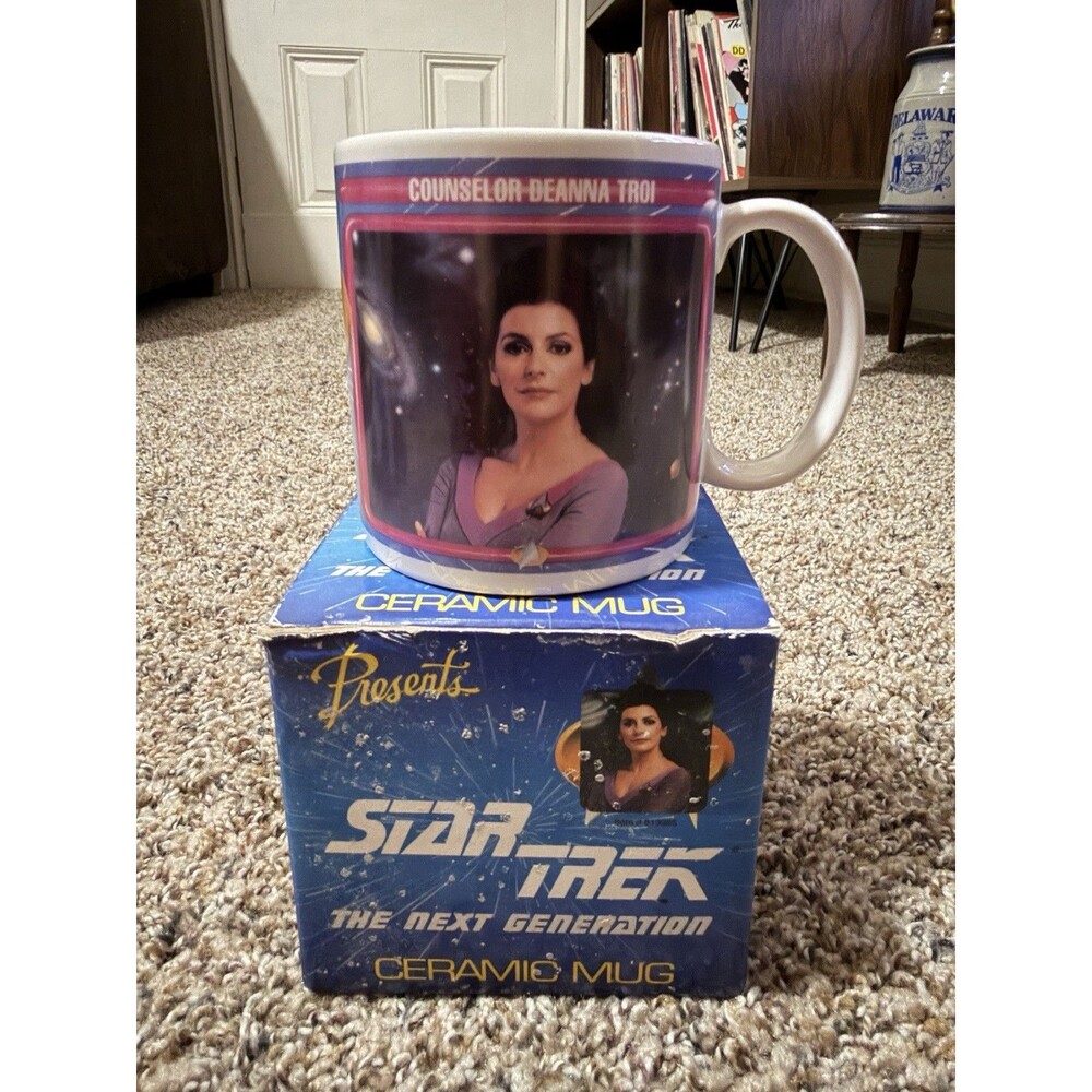 1992 Star Trek TNG Counselor Deanna Troi Ceramic Mug Hamilton Gifts w/ Box